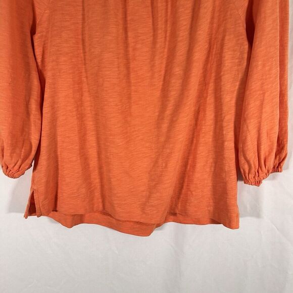 Boden Blouse Women's Small Orange Off the Shoulder 3/4 Baloon Sleeve Cotton - Picture 9 of 10